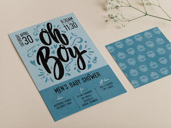 Custom Men's Baby Shower Invitation
